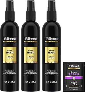TRESemmé Extra Hold Non-Aerosol Hairspray 3-Pack + Travel Size | Strong Hold with Humidity Resistance and Touchable Finish | Includes Travel Size Bottle