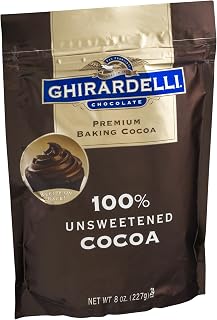 Ghirardelli 100 Percent Unsweetened Premium Baking Cocoa, 8 Ounce (Pack of 6)