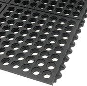 Extra Value Drainage Matting, 3'Wx20'L, Black, with Grit Top