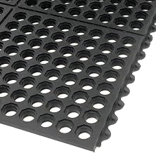 Extra Value Drainage Matting, 3'Wx20'L, Black, with Grit Top