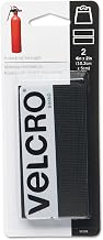 Velcro 90199 Industrial Strength Sticky-Back Hook and Loop Fastener Strips, 4 x 2, Black