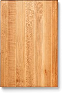 John Boos R-Board Series Rectangular Wooden Maple Cutting Board 18”x12” | – 1.5” Thick, 10-lb Reversible Butcher Block with Edge-Grain & Finger Grips – Made in the USA