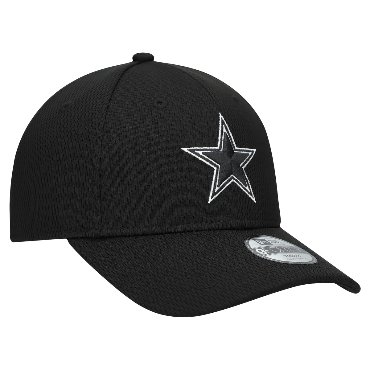 Youth Black Dallas Cowboys B-Dub 9FORTY Adjustable Hat by New Era – Polyester, Dallas Cowboys, Black, Model Nfl Main Youth B-dub 9forty Blk