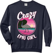 Crazy Emu Girl Comfort Colors Adult Sweatshirt