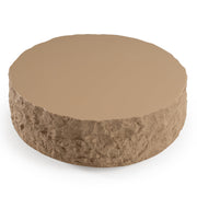 Quarry - Modern Beige Round Coffee Table by Limari Home – Fiberglass, Beige, Model LIM-83297