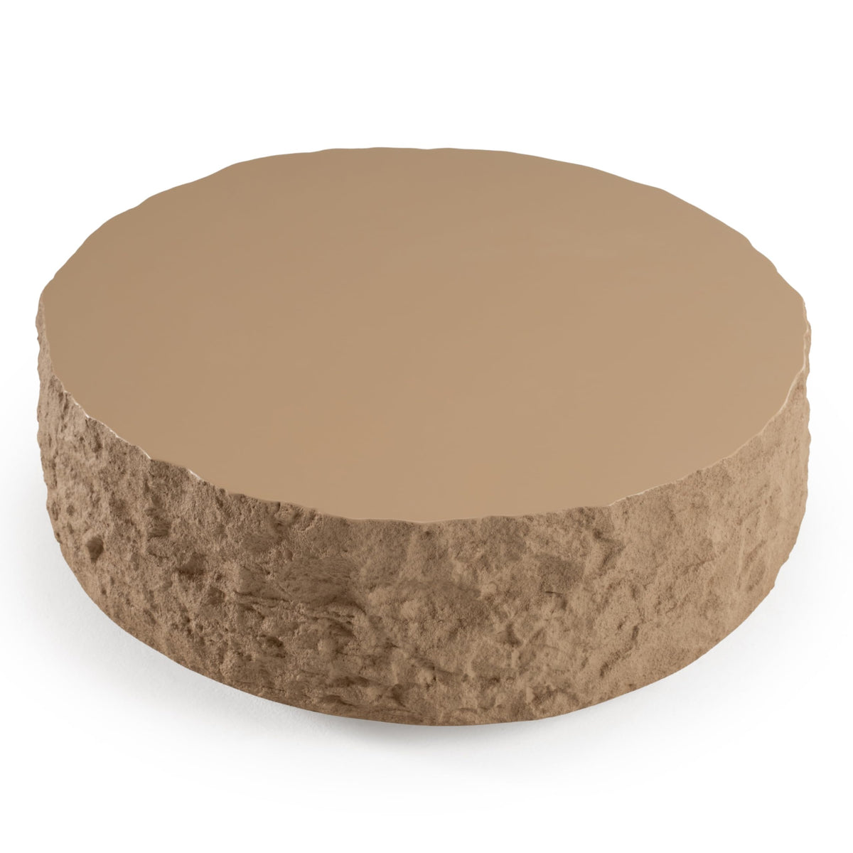 Quarry - Modern Beige Round Coffee Table by Limari Home – Fiberglass, Beige, Model LIM-83297