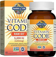 Garden of Life Vitamin Code Raw D3 5000 IU, 60 Vegetarian Capsules