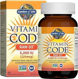 Garden of Life Vitamin Code Raw D3 5000 IU, 60 Vegetarian Capsules
