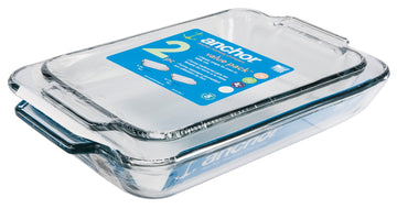 Glass Baking Dishes for Oven by Anchor Hocking – 2-Piece Set, 3.0 quarts, Glass, Clear, Model 82761OBL5