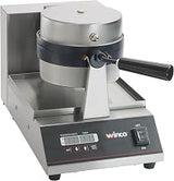 Winco 7" Commercial-Grade Belgian Waffle Maker with Non-Stick Plates