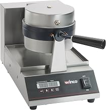 Winco 7" Commercial-Grade Belgian Waffle Maker with Non-Stick Plates