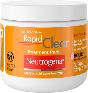 Neutrogena Rapid Clear Acne Treatment Pads, Salicylic Acid, 60 Count
