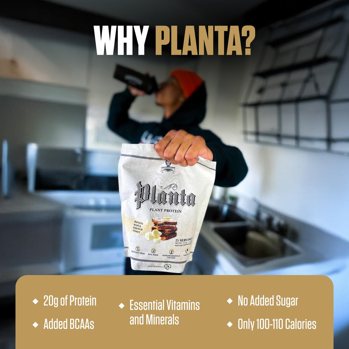 Plant Based Protein Powder 20g | Clean Vegan Pea Protein Powder | Gluten & Dairy Free by Ambrosia – 1.72 Pound (Pack of 1), No Color
