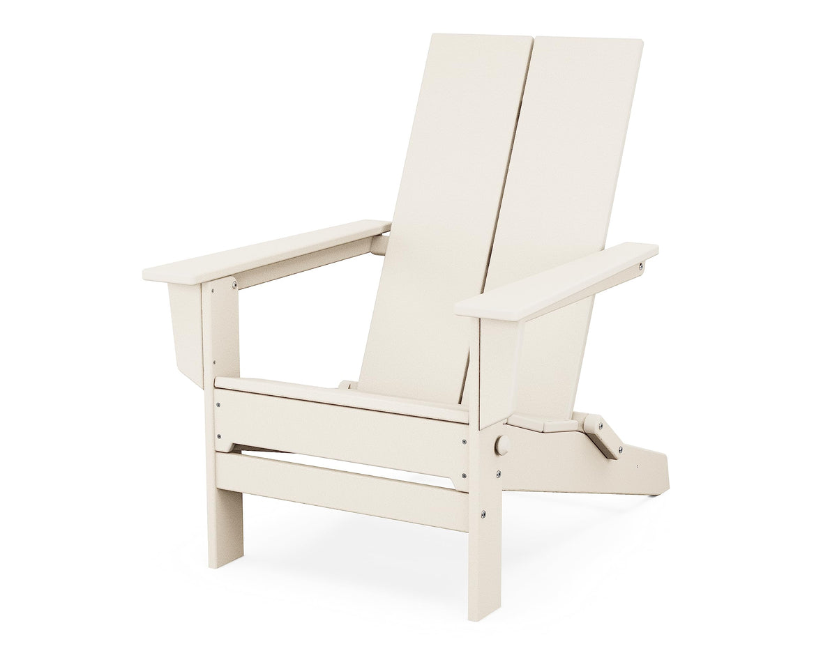 Contemporary Modern Folding Adirondack Chair in Sand by Polywood – Plastic, Sand, Model AD5022SA