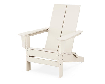 Contemporary Modern Folding Adirondack Chair in Sand by Polywood – Plastic, Sand, Model AD5022SA