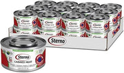 Sterno Canned Heat Ethanol Gel Fuel, 2-Hour Burn, 24 Pack | Smart can indicator changes color when too hot to handle, UL 2997 validated, indoor/outdoor