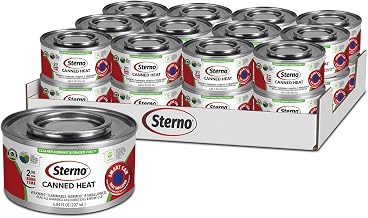 Sterno Canned Heat Ethanol Gel Fuel, 2-Hour Burn, 24 Pack | Smart can indicator changes color when too hot to handle, UL 2997 validated, indoor/outdoor
