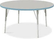Jonti-Craft Berries 6433JCE131 Round Activity Table - 48" Diameter, E-Height - Freckled Gray/Coastal Blue/Gray