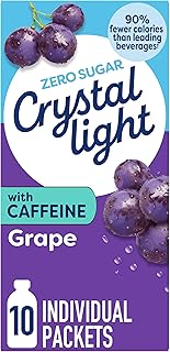 Crystal Light Drink Mix with Caffeine, 10 Packets Grape, 1.1 oz