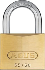 ABUS 65/50 Solid Brass Padlock with 2 Keys for Outdoor, School, Gym | 1 57/64in (50mm) Wide, Keyed Different