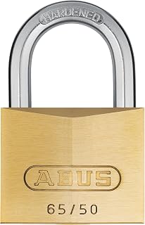 ABUS 65/50 Solid Brass Padlock with 2 Keys for Outdoor, School, Gym | 1 57/64in (50mm) Wide, Keyed Different