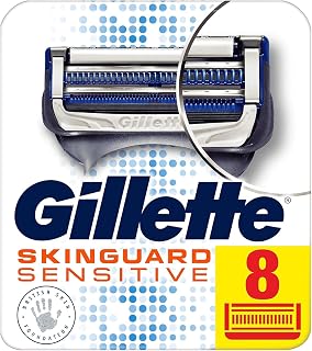 Gillette Skinguard Sensitive Razor Blades For Men, Refills With Precision Trimmer, 8 Count, Pack Of 1
