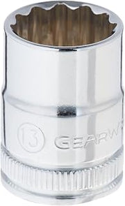 GEARWRENCH 3/8" Drive 12 Point Standard Metric Socket 13mm - 80489 , Black