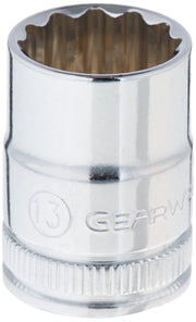 3/8" Drive 12 Point Standard Metric Socket 13mm by GEARWRENCH – 13mm, Alloy Steel, Black, Model 80489