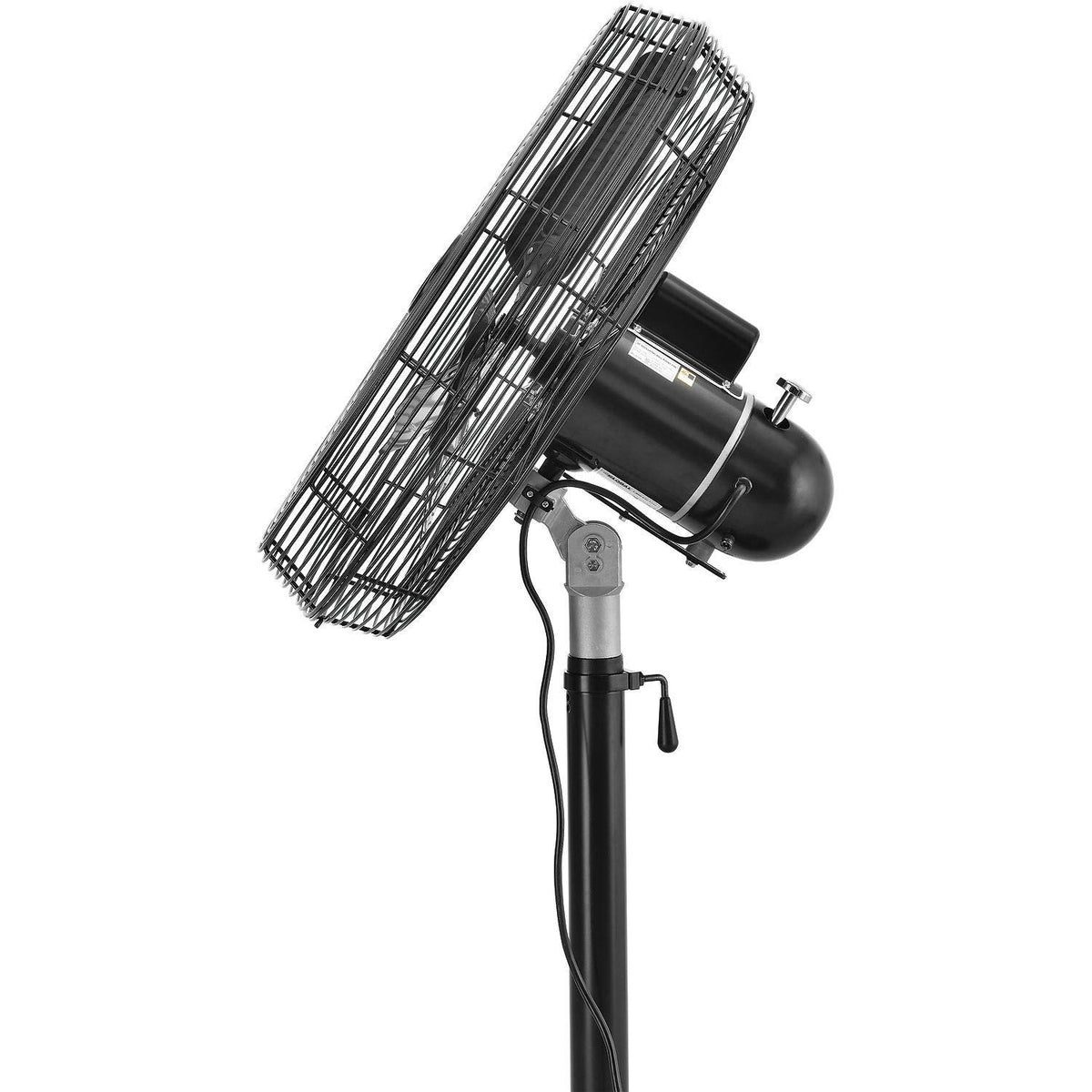 Premium 24" Oscillating Pedestal Fan - 1/2 HP - TEAO Motor - 9400 CFM by Continental Dynamics – 32"L x 41"W x 11"H, Alloy Steel, Black, Model SFSE1-750/60YW-D2