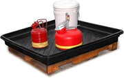 UltraTech 1035 Polyethylene Ultra-Utility Tray, 27 Gallon Capacity, 40" Length x 40" Width x 5" Height, Black