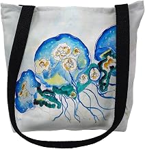 Betsy Drake TY1020S 13 x 13 in. Multi Jellyfish Small Tote Bag