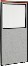 Global Industrial 36-1/4"W x 73-1/2"H Deluxe Office Partition Panel with Partial Window, Gray