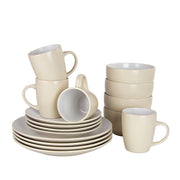 10 Strawberry Street 16 pc / Tan/White / 1 Dinnerware Sets