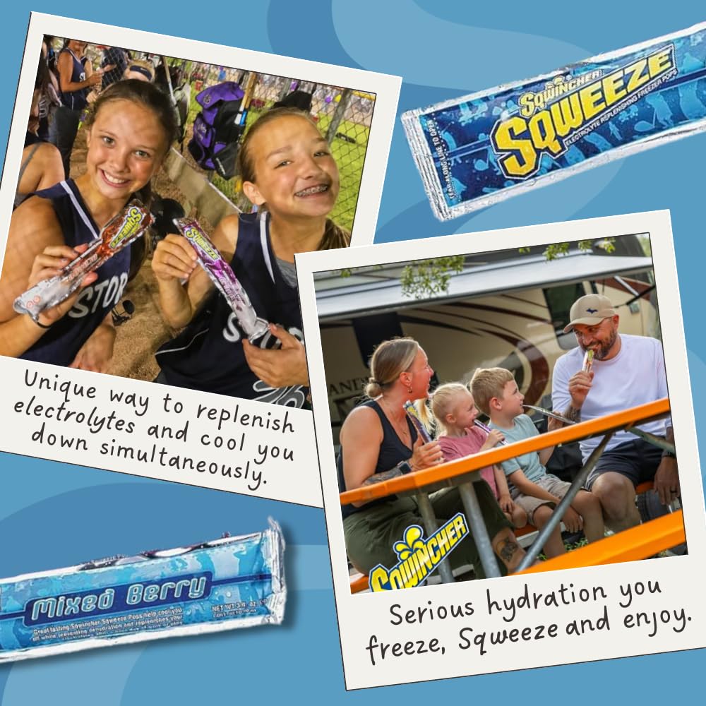 Sqweeze Electrolyte Replenishing Freeze Pops by Sqwincher – Pack of 10, Model 266798