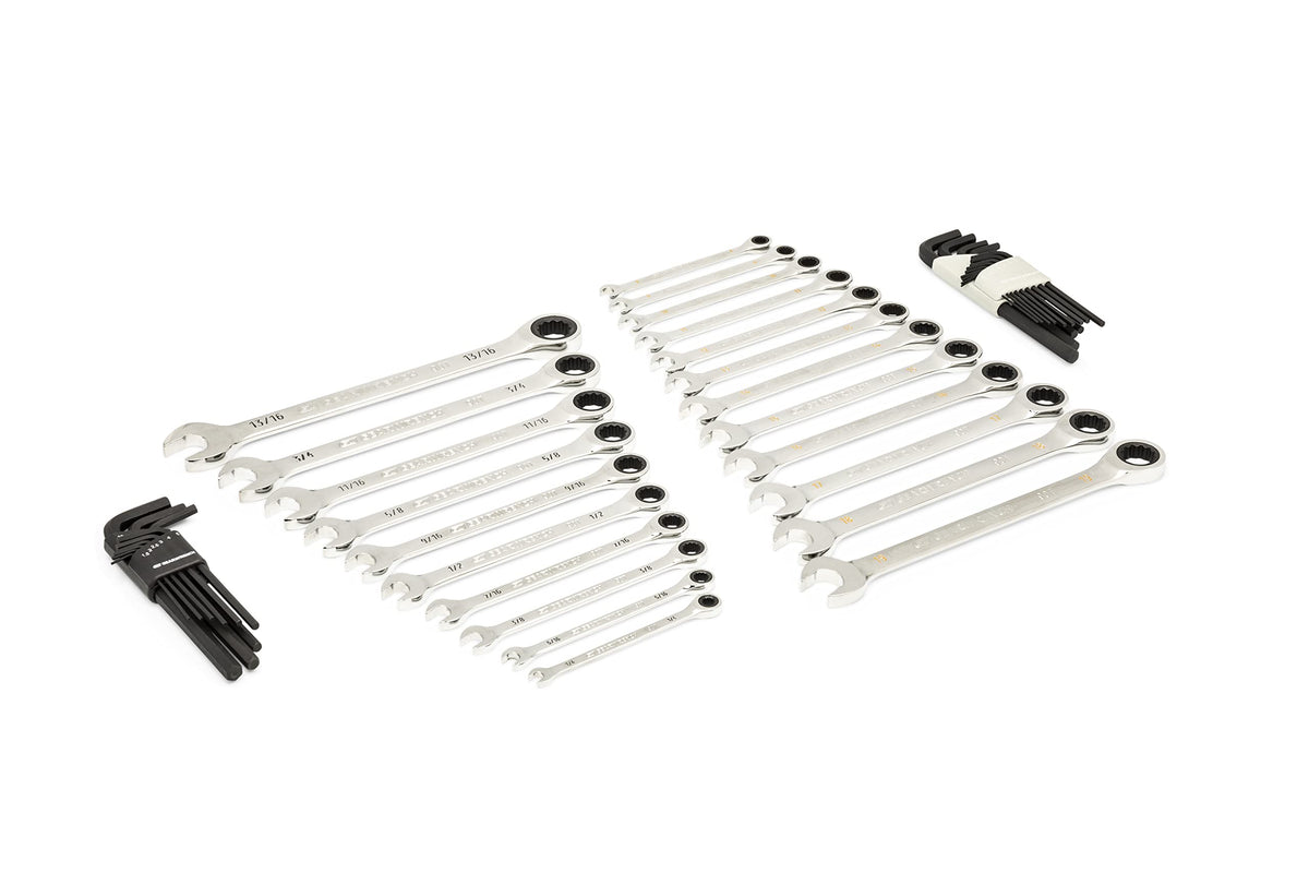 44 Pc 90T Combination Ratcheting Wrench & Hex Key Set by GEARWRENCH – Alloy Steel, Chrome, Model 86528