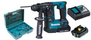 Cordless Hammer Drill for SDS-Plus 18 V / 2.0 Ah by Makita – Metal Plastic, Petrol/Black, Model DHR171RAX3