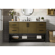 60" Single Bathroom Vanity in Chestnut Brown by Elegant Kitchen and Bath – unspecified, Engineered Wood, Medium Wood, Model VF60760MCB