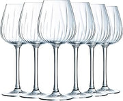 Cristal D'Arques Paris Swirly Collection 6 Stemmed Glasses 47cl Made in France Reinforced Packaging