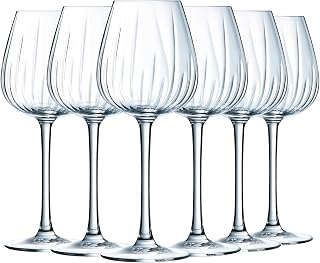 Cristal D'Arques Paris Swirly Collection 6 Stemmed Glasses 47cl Made in France Reinforced Packaging