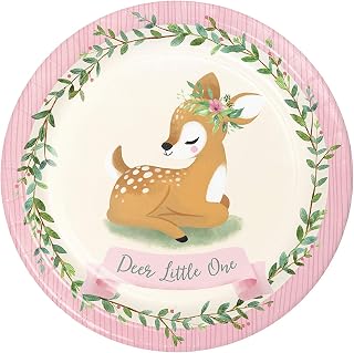 Creative Converting Little Deer First Birthday Paper Plates, 8 ct