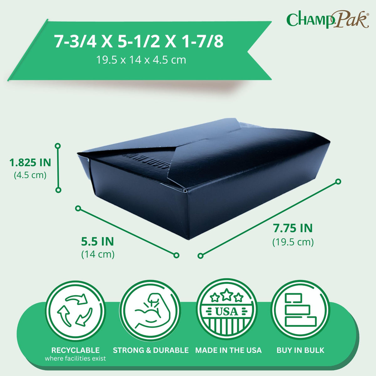 SOUTHERN CHAMPION TRAY Black / 7-3/4" x 5-1/2" x 1-7/8" / 1 Boxes