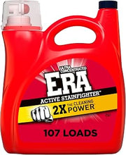 Era 2X Ultra Active Stainfighter Formula Liquid Laundry Detergent 154 fl oz, 107 Loads Stain Fighter Laundry Detergent for Deep Stain Removal Tough on Stains Fighter High Efficiency