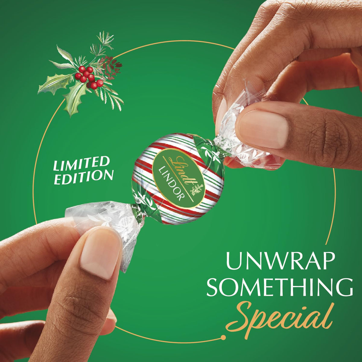 LINDOR Peppermint Cookie Milk Chocolate Candy Truffles by Lindt – 8.5 Ounce (Pack of 1), white