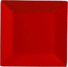 Yanco Mexico Collection RED Speckled Melamine Square Bread, Dinner,appetizer Plate 6" Box of 48