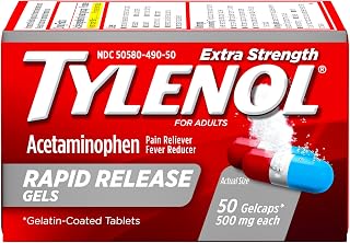 Tylenol Extra Strength Rapid Release Gels, 500 mg Acetaminophen, 50 ct