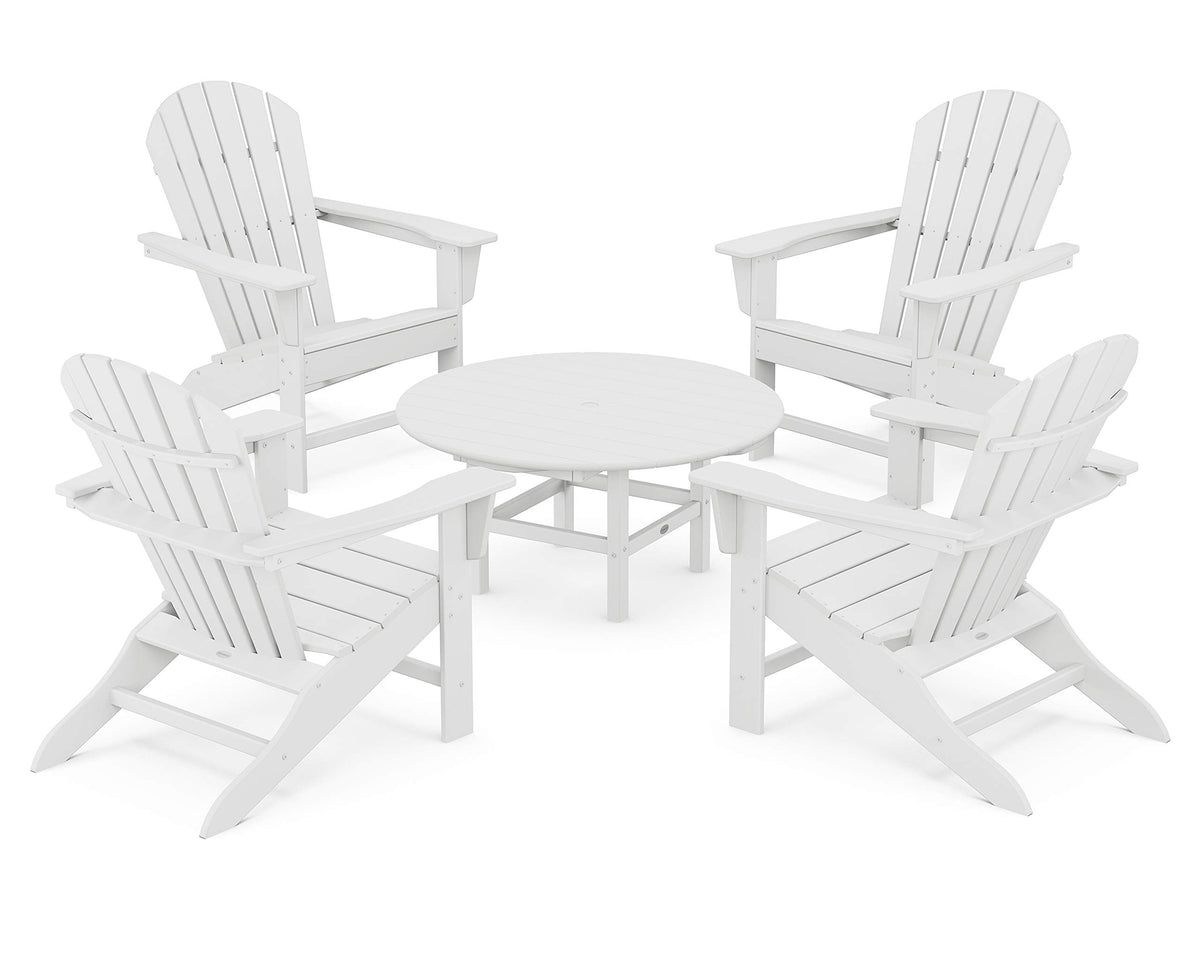 ® South Beach 5-Piece Conversation Group in White by Polywood – Onesize, High Density Polyethylene, White, Model PWS105-1-WH