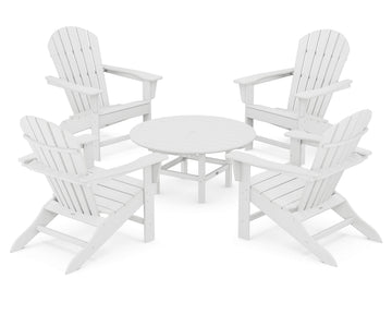 ® South Beach 5-Piece Conversation Group in White by Polywood – Onesize, High Density Polyethylene, White, Model PWS105-1-WH
