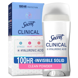 Clinical Strength 100HR Sweat & Odor by Secret – 2.6 Ounce (Pack of 12), Powder Protection Invisible Solid, Pack of 12, Model PG-6819