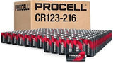 PROCELL CR123A 3V Lithium Batteries, High-Power Professional, 216-Count | For security, smoke detectors, door locks, cameras, flashlights; high-rate lithium; 10-yr shelf life; 216-ct bulk