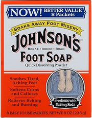 Johnson & Johnson Johnson's Foot Soap Powder, 8 Packets